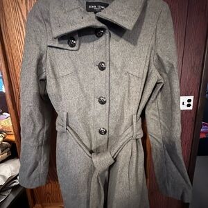 Black Rivet Women's Gray Belted Trench Coat
